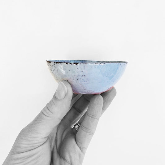 Deep Copper Enamel Bowl - Grey and Purple - MaisyPlum