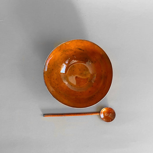 Deep Copper Enamel Bowl - Orange - MaisyPlum