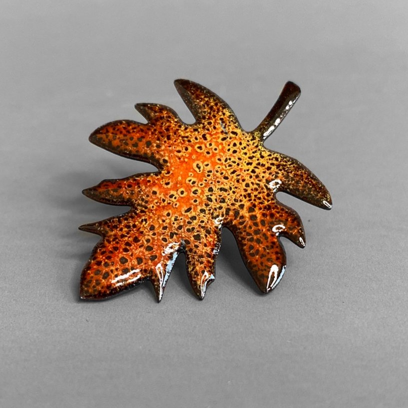 Enamel Autumn Leaf Brooch Pin - MaisyPlum
