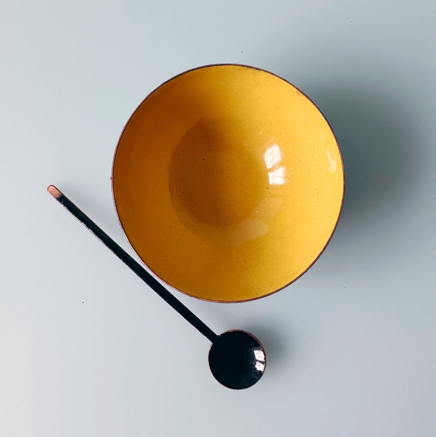 Enamel Bowl and Spoon Gift Set - Yellow and Black - MaisyPlum
