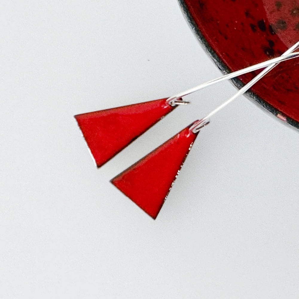 Enamel Triangle Drop Earrings - MaisyPlum