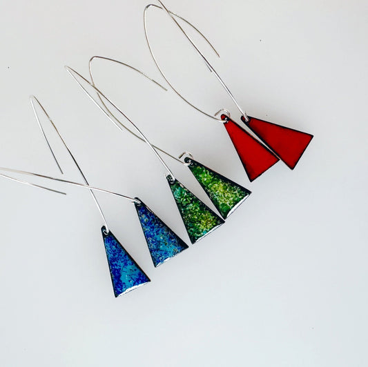 Enamel Triangle Drop Earrings - MaisyPlum