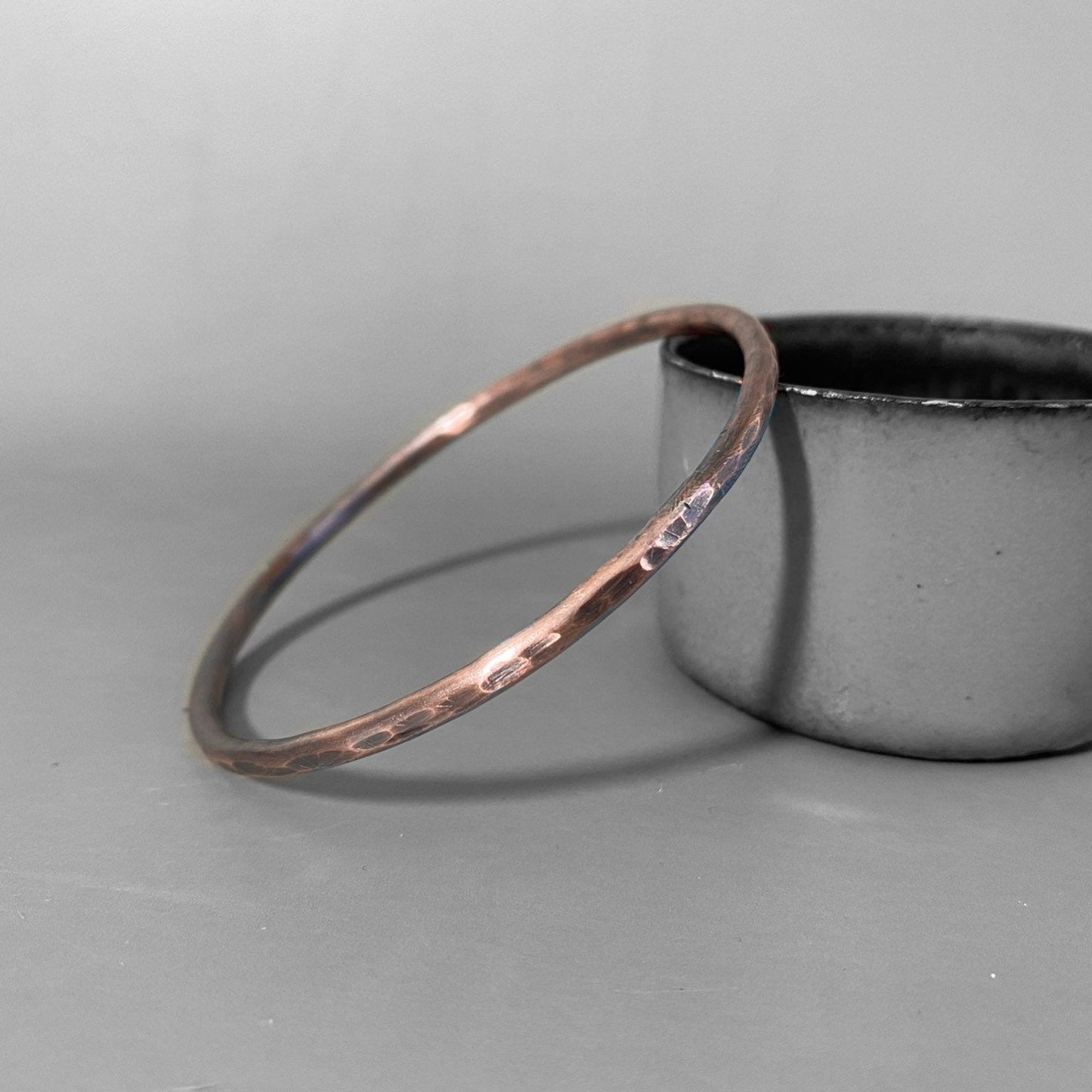 Hand Forged Copper Bangle, Hammered Bangle, Unisex Bracelet - MaisyPlum