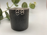 Double Silver Square Studs