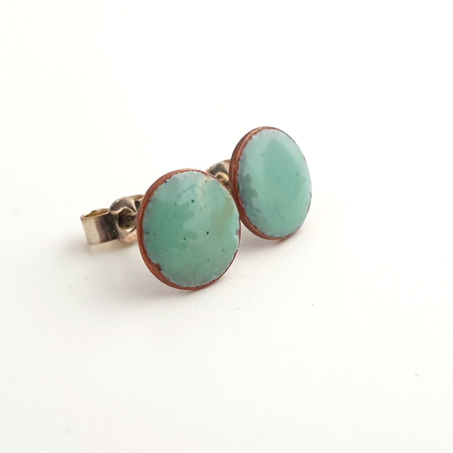 Itty Bitty Copper Enamel Stud Earrings - MaisyPlum