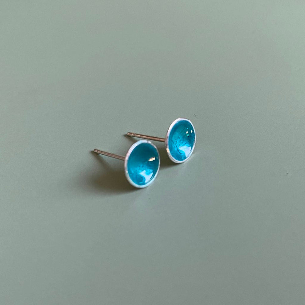 Itty Bitty Silver Enamel Studs - MaisyPlum