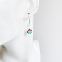 Raspberry Pink Enamel Disc Earrings , Cute Geometric Drop Earrings - MaisyPlum