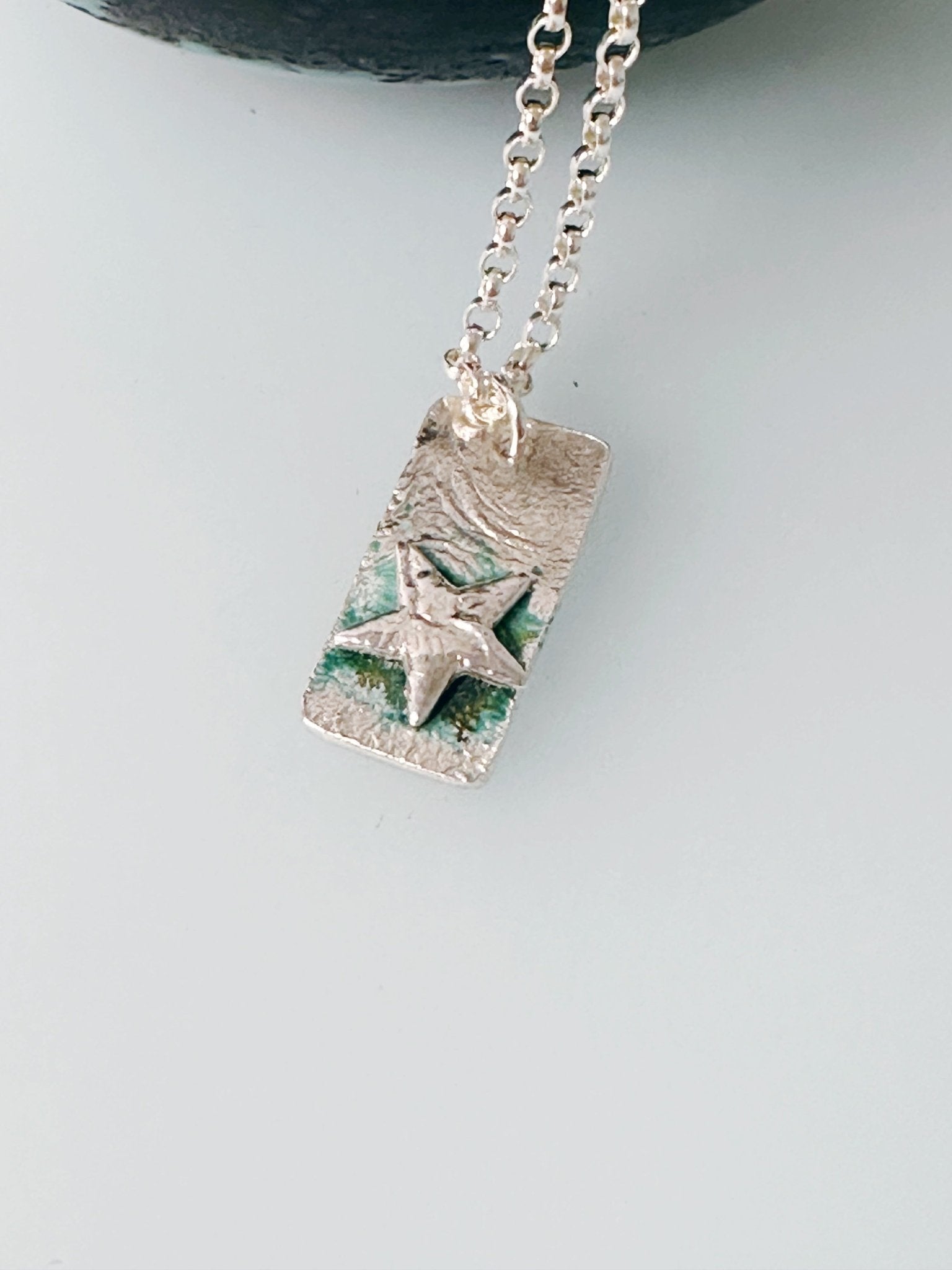 Rectangle Pendant with Silver Star - MaisyPlum
