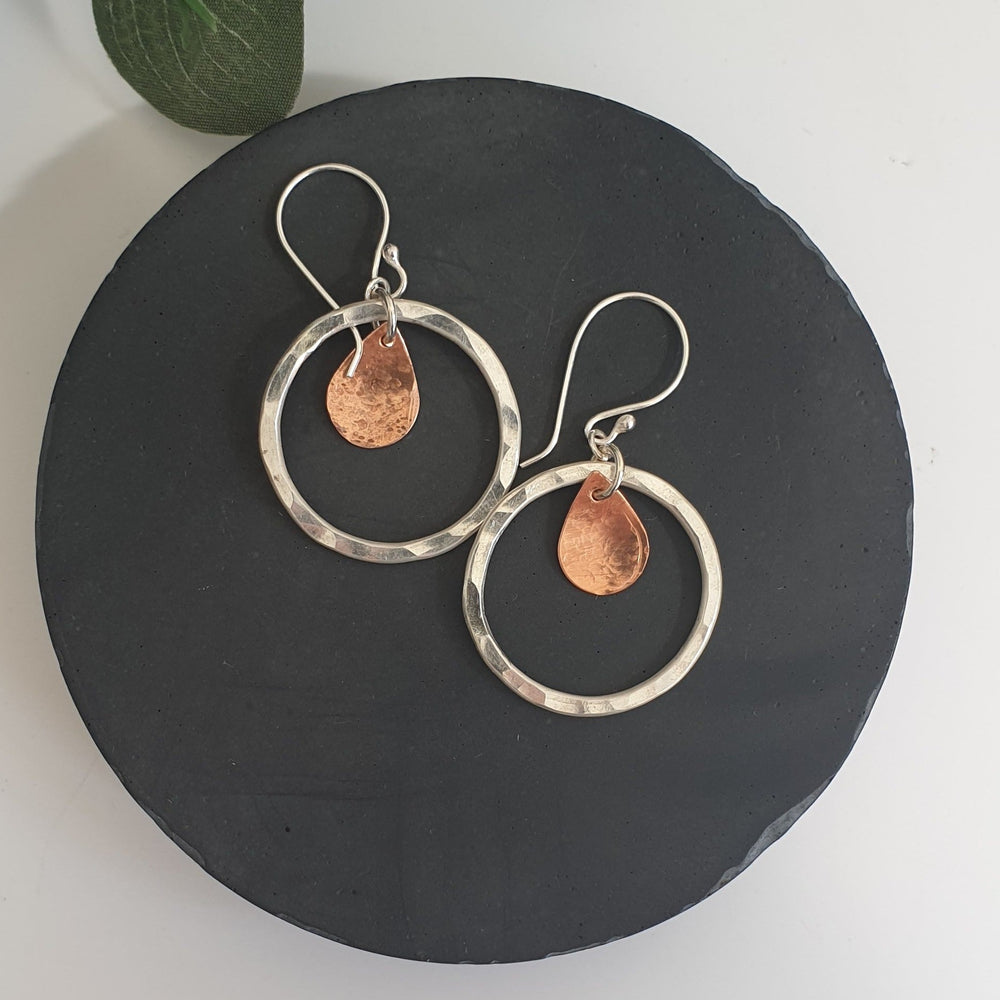 Silver and Copper Hoop Earrings - MaisyPlum