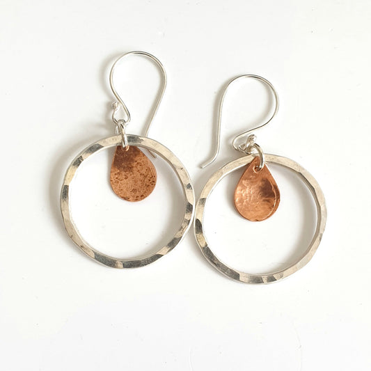 Silver and Copper Hoop Earrings - MaisyPlum