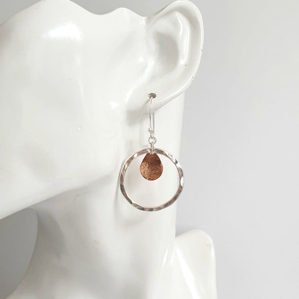 Silver and Copper Hoop Earrings - MaisyPlum