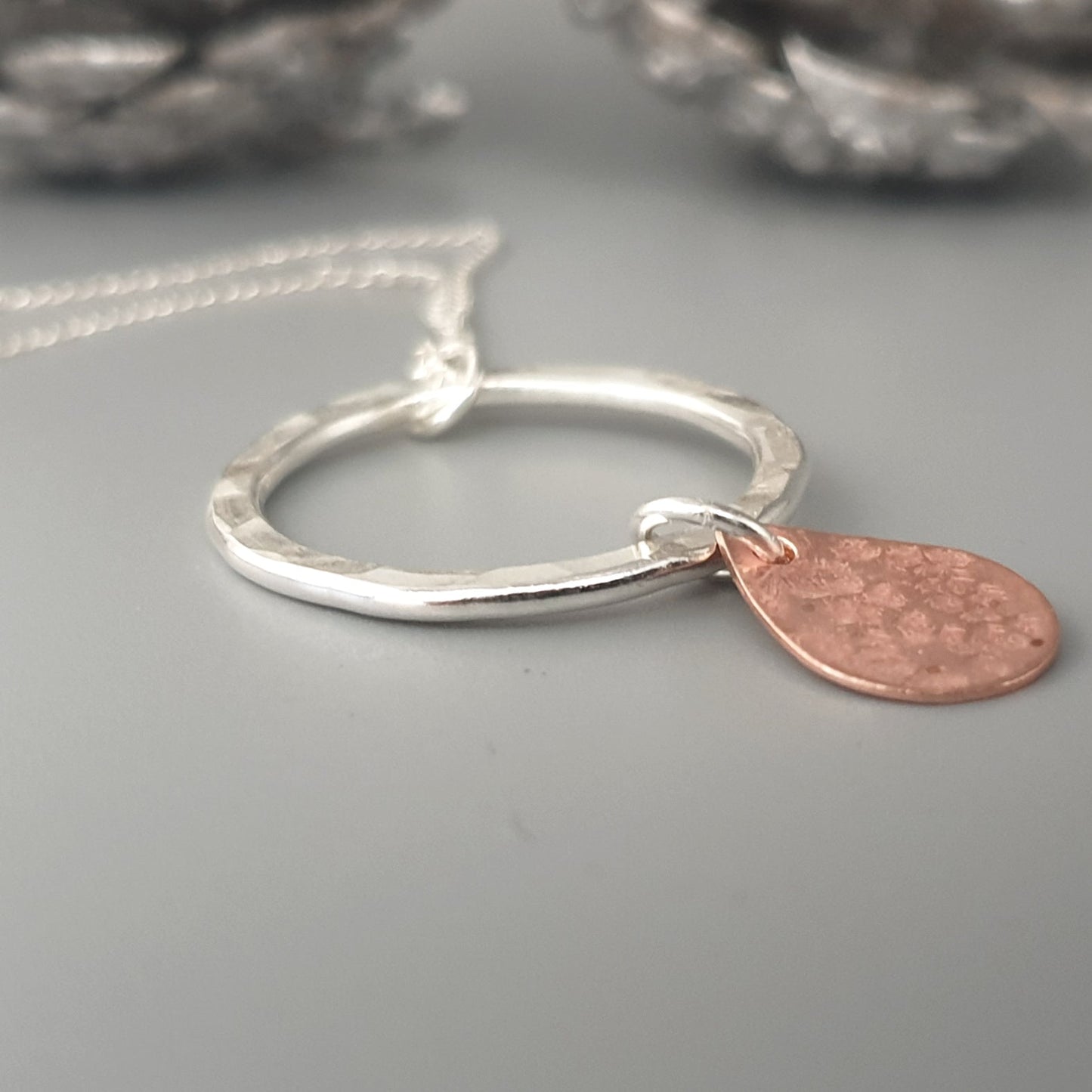 Silver and Copper Hoop Pendant - MaisyPlum