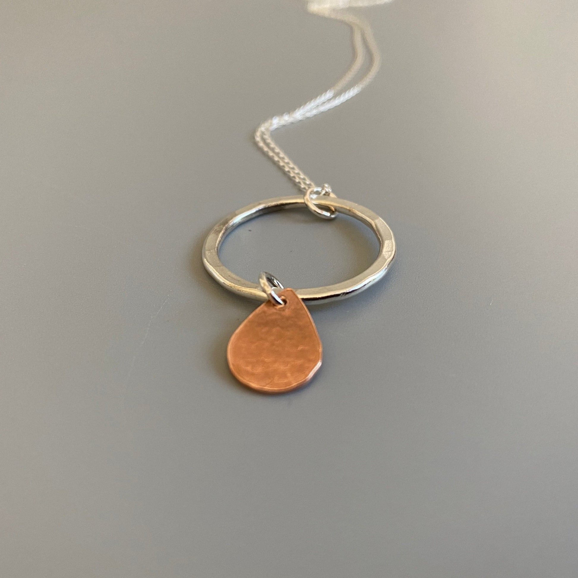Silver and Copper Hoop Pendant - MaisyPlum