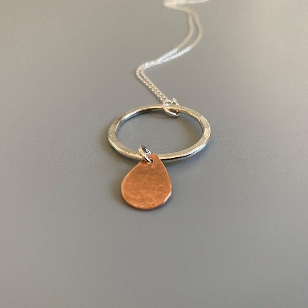 Silver and Copper Hoop Pendant - MaisyPlum