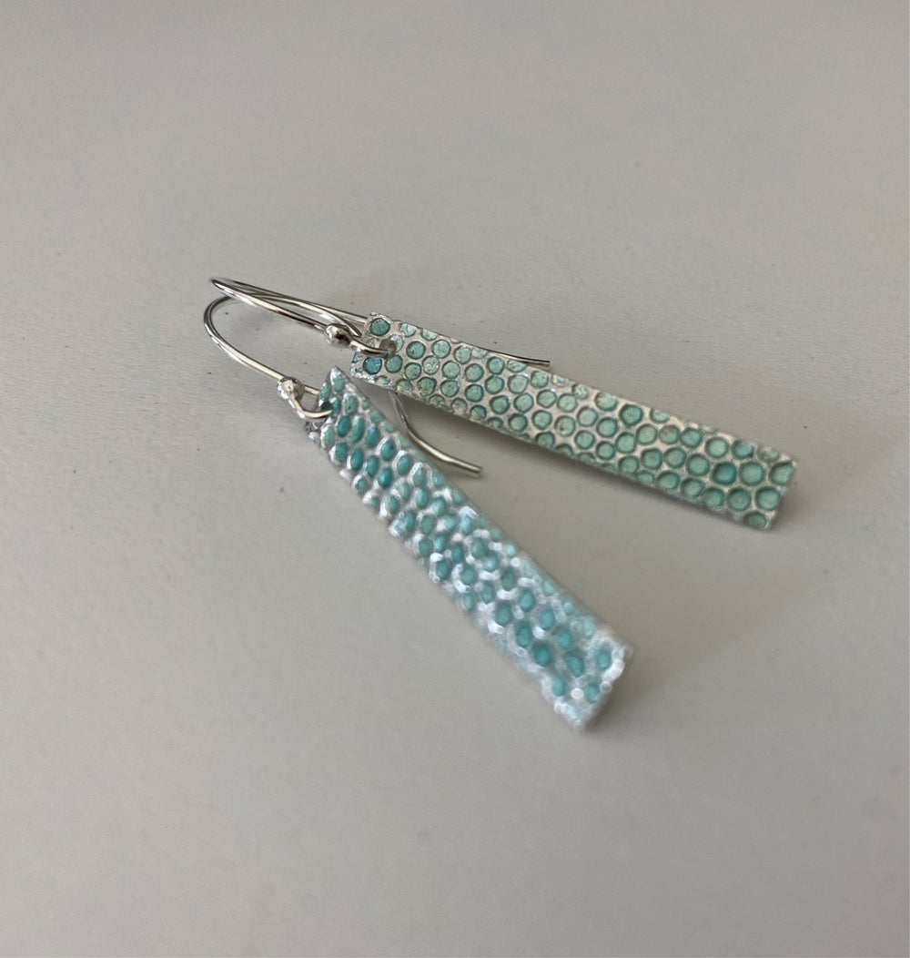 Textured Silver Bar Earrings - MaisyPlum