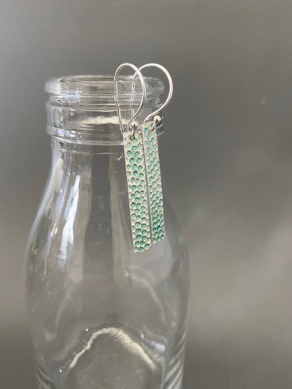 Textured Silver Bar Earrings - MaisyPlum