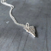 Textured Sterling Silver Heart Pendant - MaisyPlum