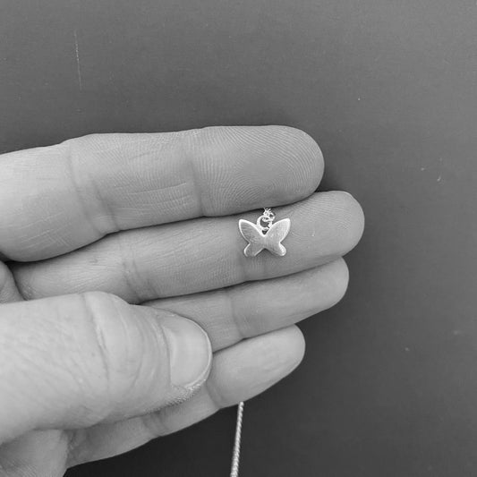 Tiny Sterling Silver Butterfly Pendant - MaisyPlum