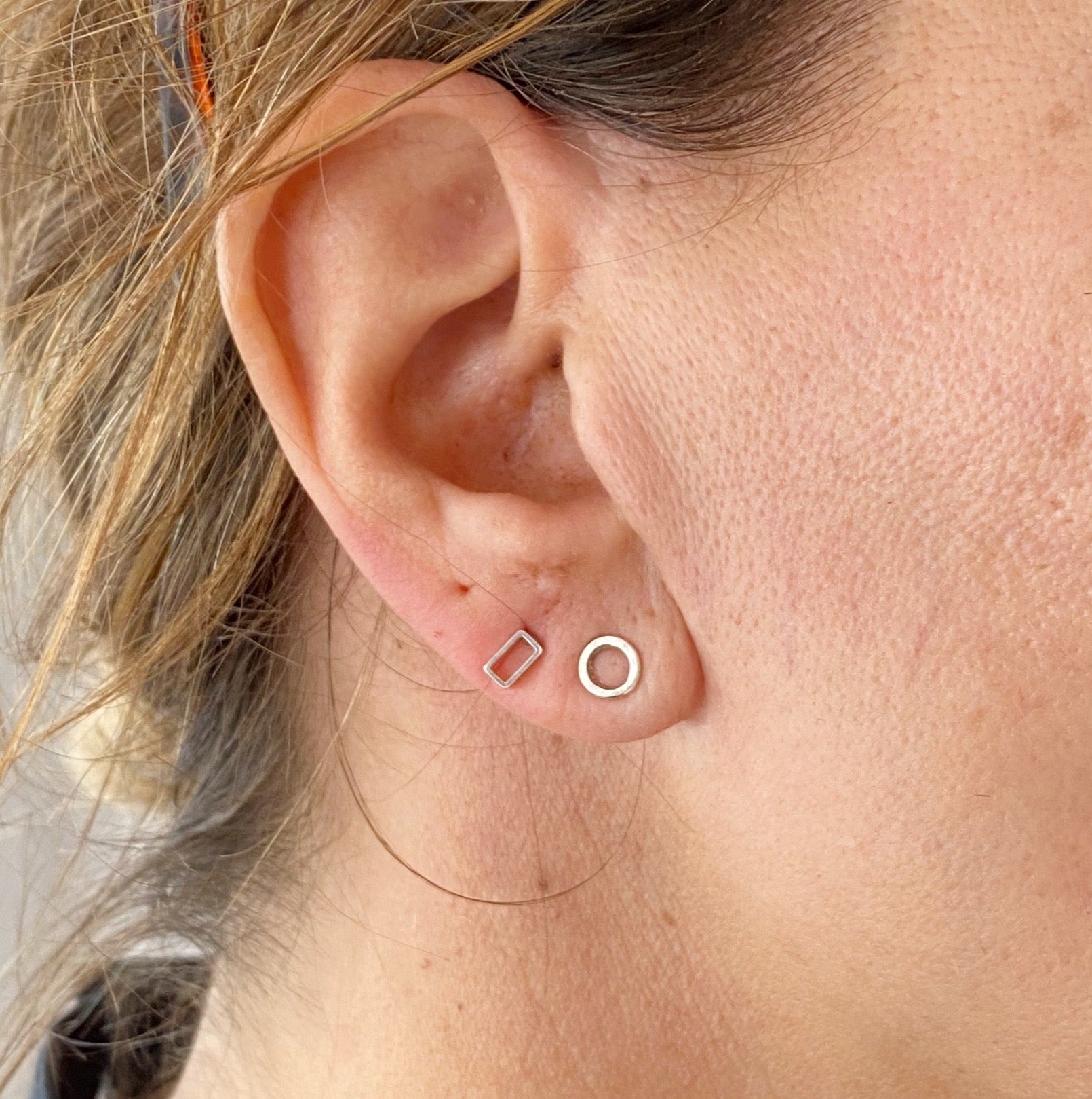 Tiny Sterling Silver Circle Earrings - MaisyPlum