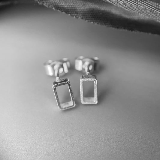 Tiny Sterling Silver Rectangle Stud Earrings - MaisyPlum