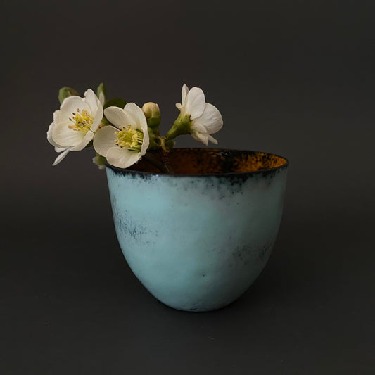 Turquoise Blue Copper Enamel Bowl - MaisyPlum