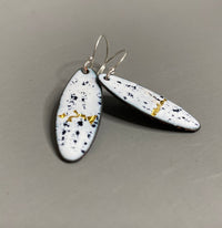 White and Gold Oval Enamel Earrings - MaisyPlum