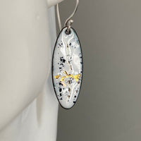 White and Gold Oval Enamel Earrings - MaisyPlum