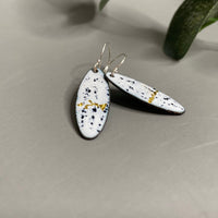 White and Gold Oval Enamel Earrings - MaisyPlum